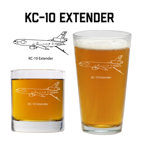 KC-10 engraved military glassware gift