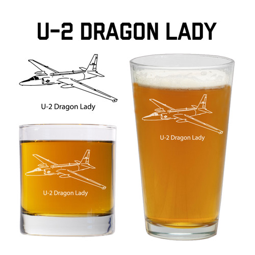 U-2 Dragon Lady Engraved Glassware