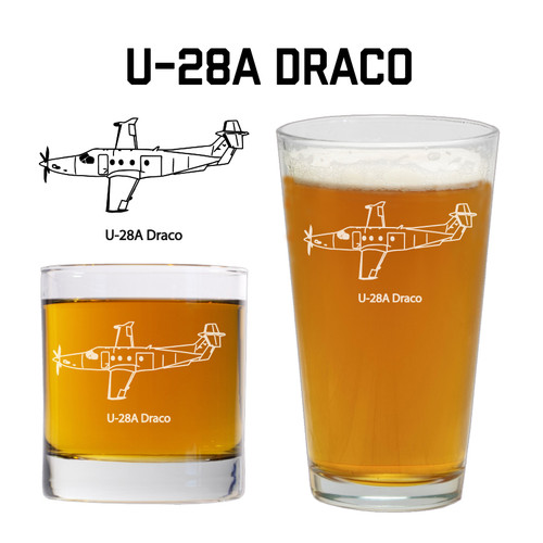 U-28A Draco Engraved glassware
