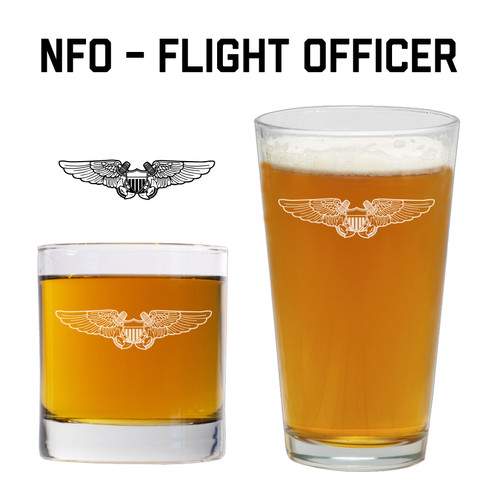 USN Naval Flight Officer Glassware Gift