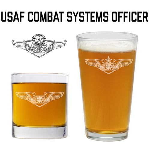 USAF Combat Systems Officer Glassware Gift