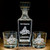 Custom Navy Whiskey Decanter Set in Handcrafted Wooden Box