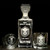 US Air Force Senior Master Sergeant Whiskey Decanter Set, engraved, close-up