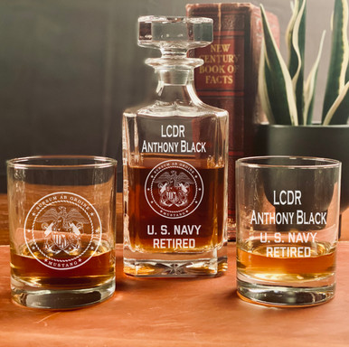 Navy Mustang Whiskey Decanter Set