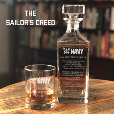 Navy Sailor's Creed Decanter Set