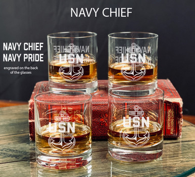 Custom Engraved Kansas City Chiefs - Personalized Whiskey Glasses