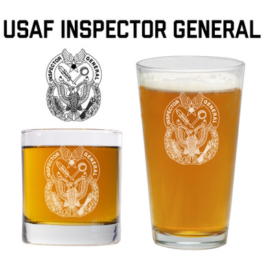 USAF Inspector General Duty Badge Engraved Glassware
