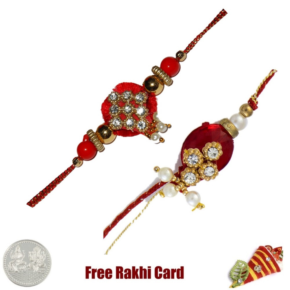 Zardosi Rakhi with 50 grams Cashews Sendmyrakhi