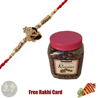 Rakhi with Kirkland Signature Milk Chocolate Raisins 54 Oz.