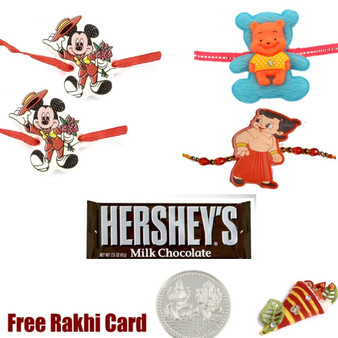 4 Kids Rakhi with Hershey Bar