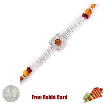 Om Jewelled Rakhi with Free Silver Coin - Canada