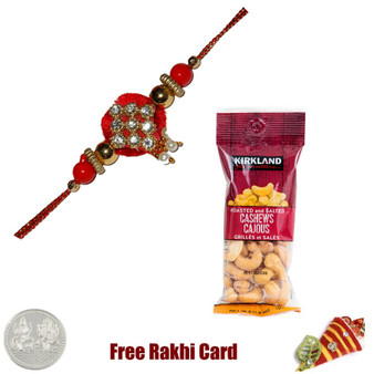 Zardosi Rakhi with 50 grams Cashews - Canada