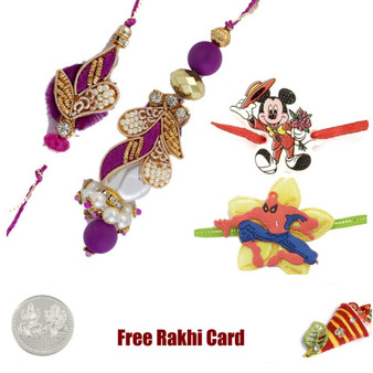 Handcrafted Zardosi Family Set with a Free Silver Coin - Canada Delivery