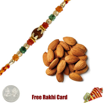 Ethnic Rakhi with 200 grams Almonds - UK Delivery