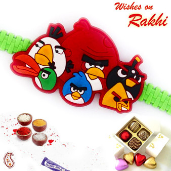 Angry Birds Green Strap Kids Rakhi - RK17754