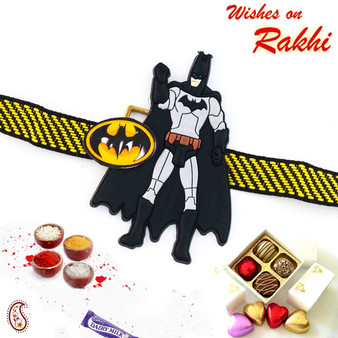 Stylish Batman Yellow Band Kids Rakhi - RK17768