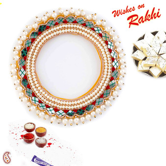 Beautifully Mirror Designed Lumba Rakhi - LM171102