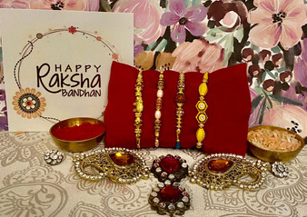 4 Ethnic rakhis set - Dubai Delivery