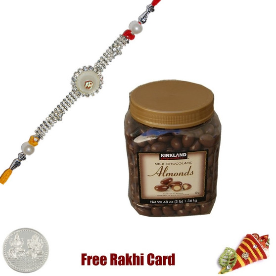 Rakhi with Kirkland Signature Milk Chocolate Almond 48 Oz