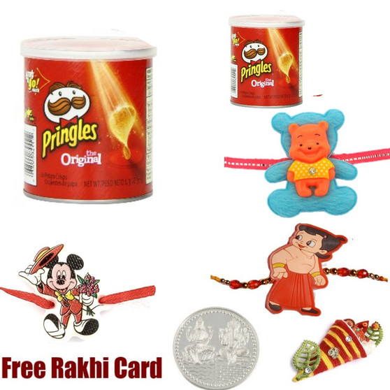 3 Kids Rakhi with Pringles