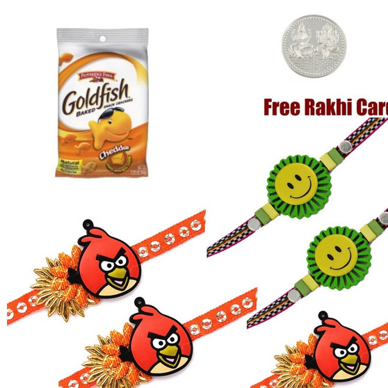 5 Kids Rakhi with Gold Fish