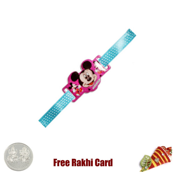 Mickey Face Rakhi with a Free Silver Coin