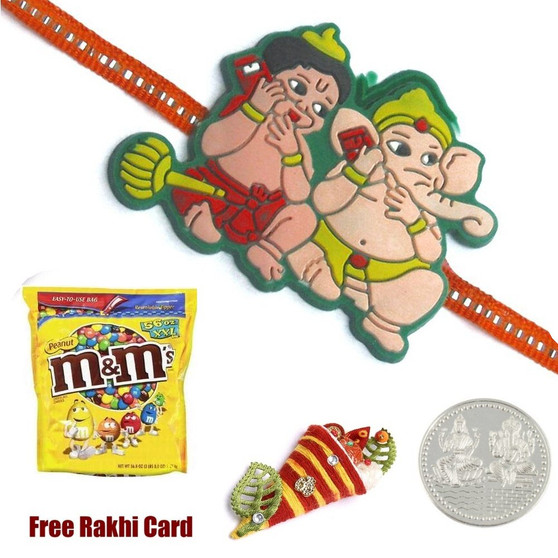 Kids Rakhi with M&Ms Peanut Butter Bag