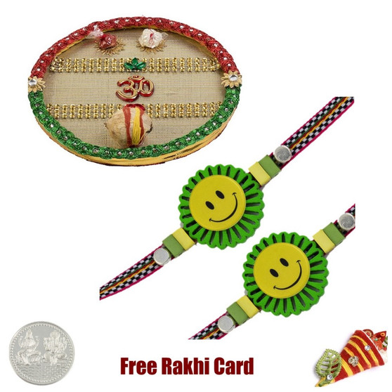 Thali with 2 Kids Rakhi