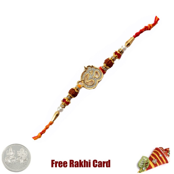 Single Om Rakhi with Free Silver Coin - Canada