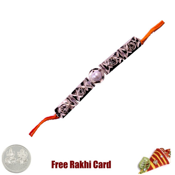 Single Pearl Bracelet Rakhi with Free Silver Coin - Canada