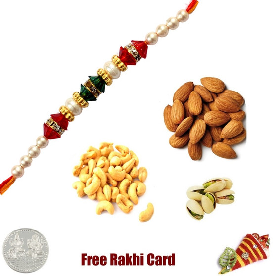 Rakhi with 225 Grams Mixed Dryfruits and Free Silver Coin - Canada