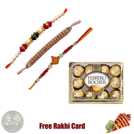 3 Rakhi with 12 Piece Ferrero Rocher - Canada