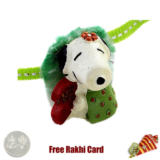 Snoopy Rakhi with a Free Silver Coin - Canada Delivery