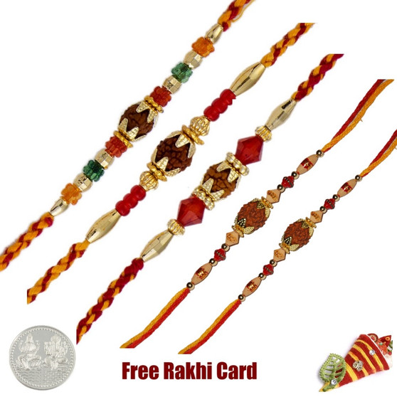 Rudraksh Rakhi Set of 5 - Canada Delivery