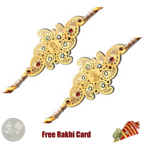 24 Ct. Gold Rakhi  Set of 2 - Canada Delivery