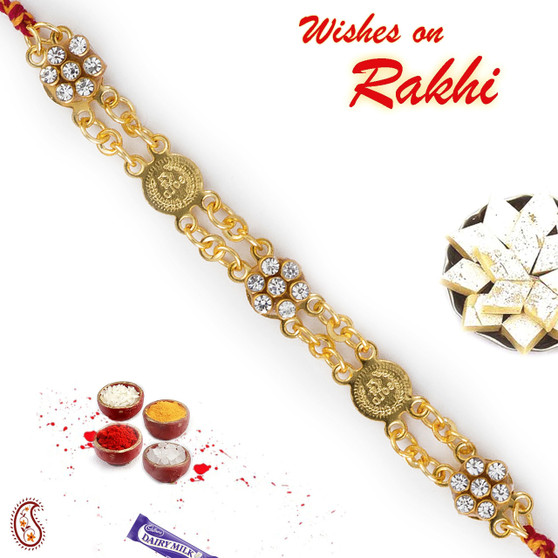 Beautiful Jewelled Bracelet Rakhi with American Diamond - BR17582