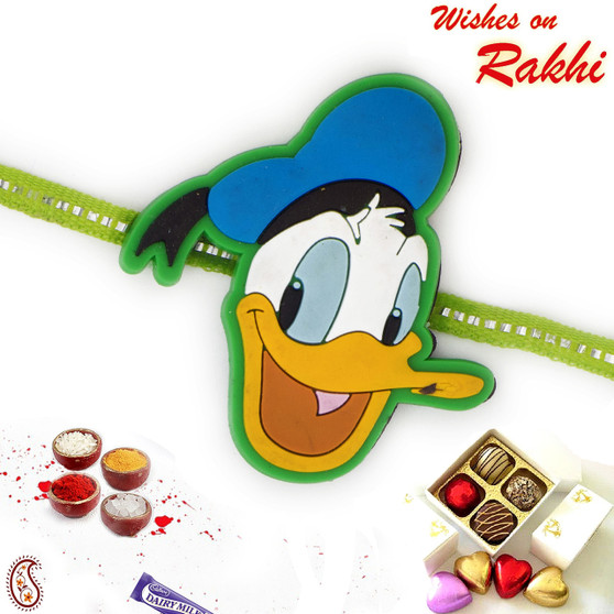 Blue & Green Donald Duck Kids Rakhi - RK17774