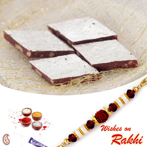 Kaju Chocolate barfi with FREE 1 Bhaiya Rakhi - RM1706