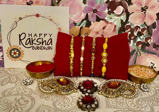 4 Ethnic rakhis set