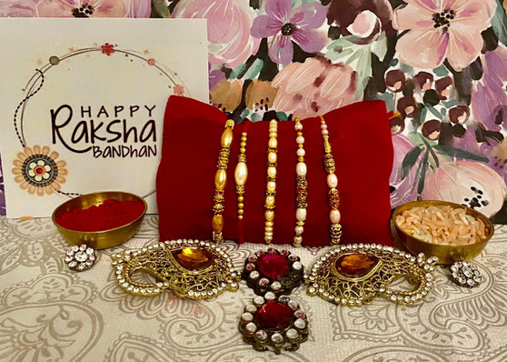 5 Pearl Rakhis set