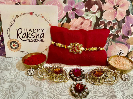 Red Ganesha Rakhi - Dubai Delivery