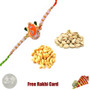 Rakhi with 225 Grams Pistachios and Cashews and Free Silver Coin