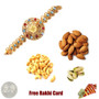 24 Ct. Gold Plated Rakhi with 450 Grams Mixed Dryfruits and Free Silver Coin