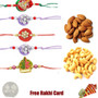 5 zardosi rakhis with 250 grams Dryfruits