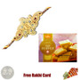 Diviniti 24 Ct. Gold Rakhi   with Haldiram Kaju Katli