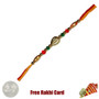 Colorful Single Bead Rakhi with Free Silver Coin   - Canada