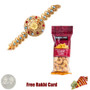 24 Ct. Gold Plated Rakhi  with 50 grams Cashews - Canada