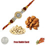 Rakhi with 225 Grams Almonds and Pistachios and Free Silver Coin - Canada