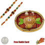 Bandhani Rakhi Thali with Free Silver Coin - Canada