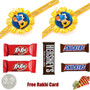 5 Bar Kids 2 Rakhi Pack  2 Kitkat, 2 Snickers, Hershey Milk,   - Canada Delivery
